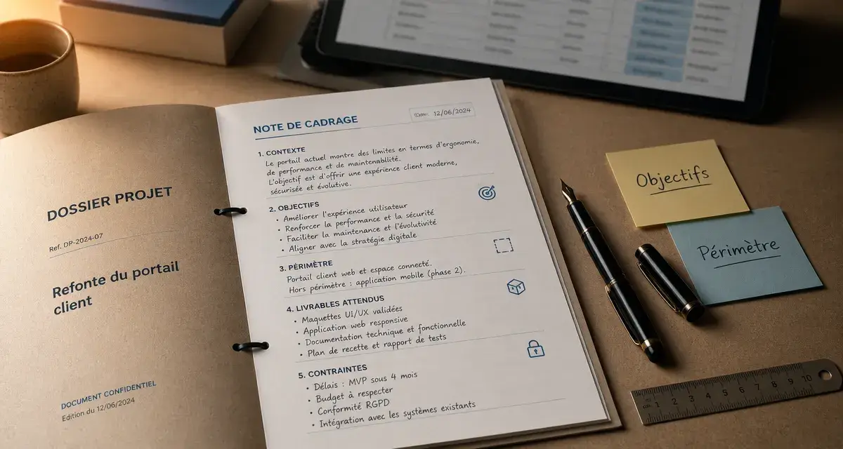 Exemple note de cadrage : structure de blog