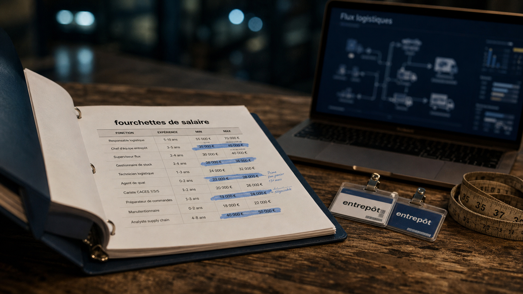 Salaire dans la logistique : fourchettes de salaire terrain, coordination et direction