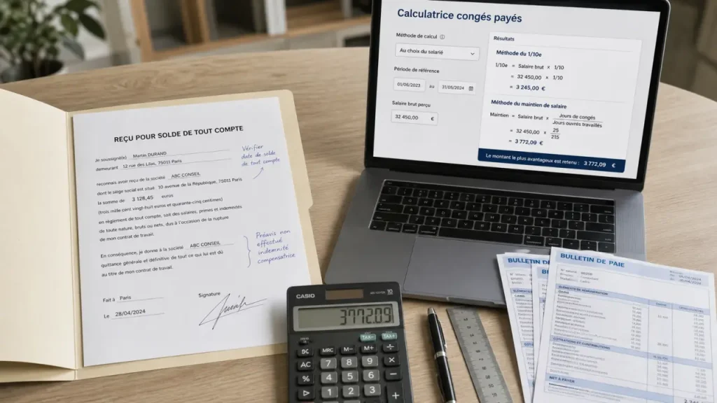 simulateur indemnité congés payés fin de contrat CDI