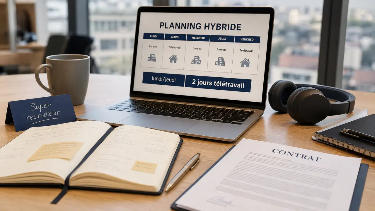 Télétravail temps partiel : planning hybride et contrat de travail