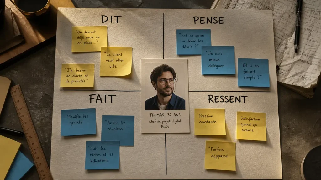 Empathy mapping : comprendre ce que vos utilisateurs ne disent pas en 4 quadrants