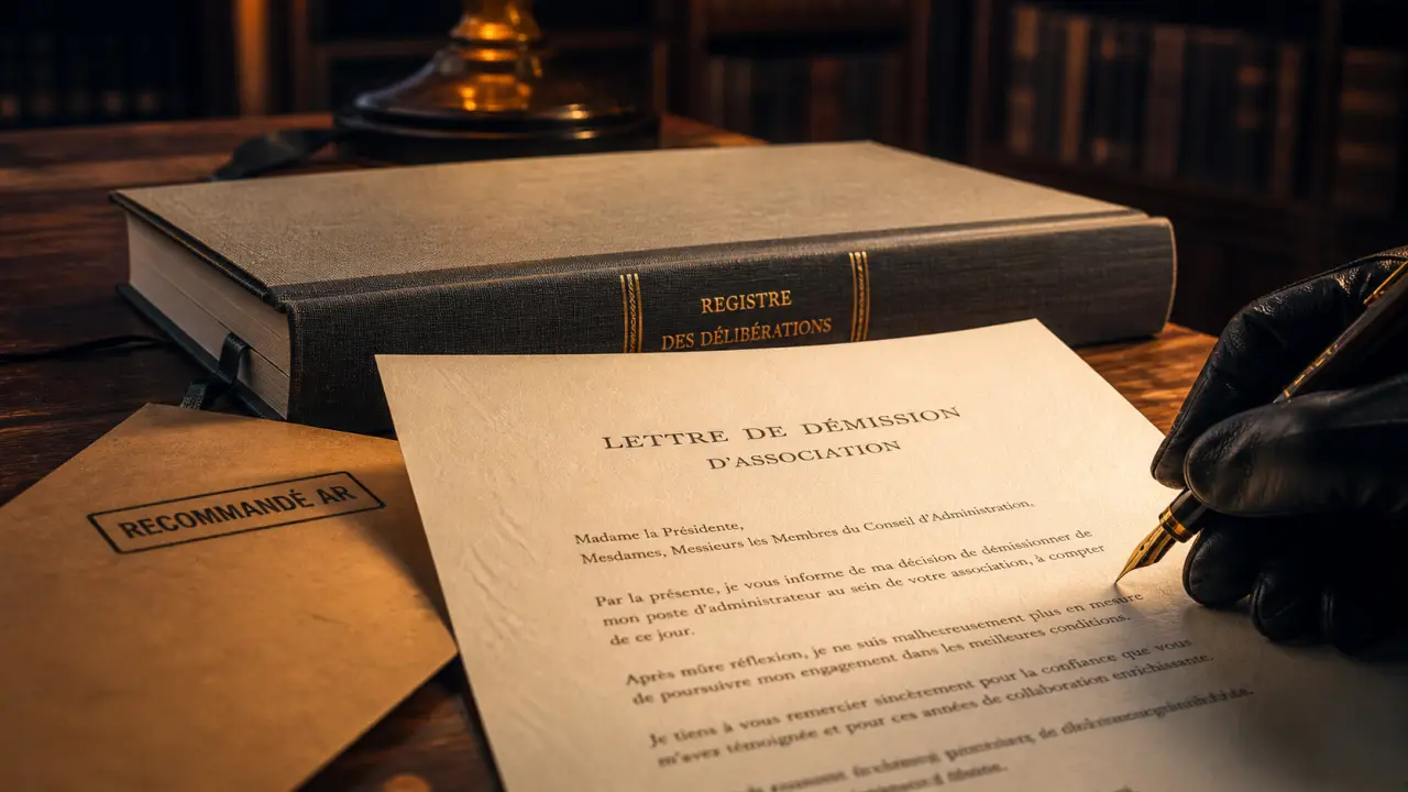 Lettre de demission association secretaire, démission sans litige