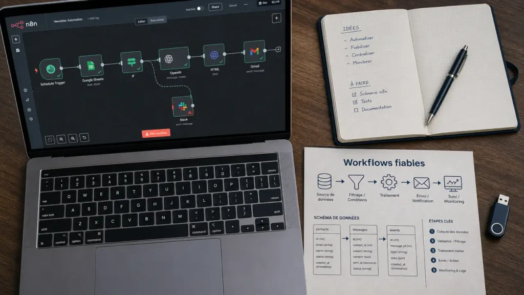 n8n face à Zapier et Make : workflows, nœuds et auto-hébergement