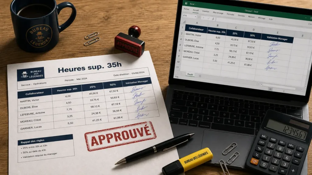 Heures supplémentaires : calculer 35 h, les majorations de 25 % et 50 % sans erreur de paie