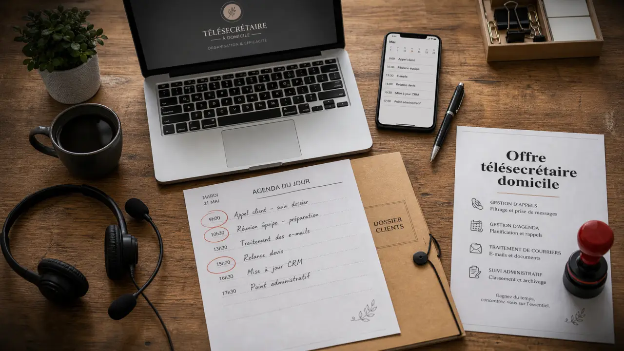 Télésecrétaire à domicile offre emploi : télétravail et planning