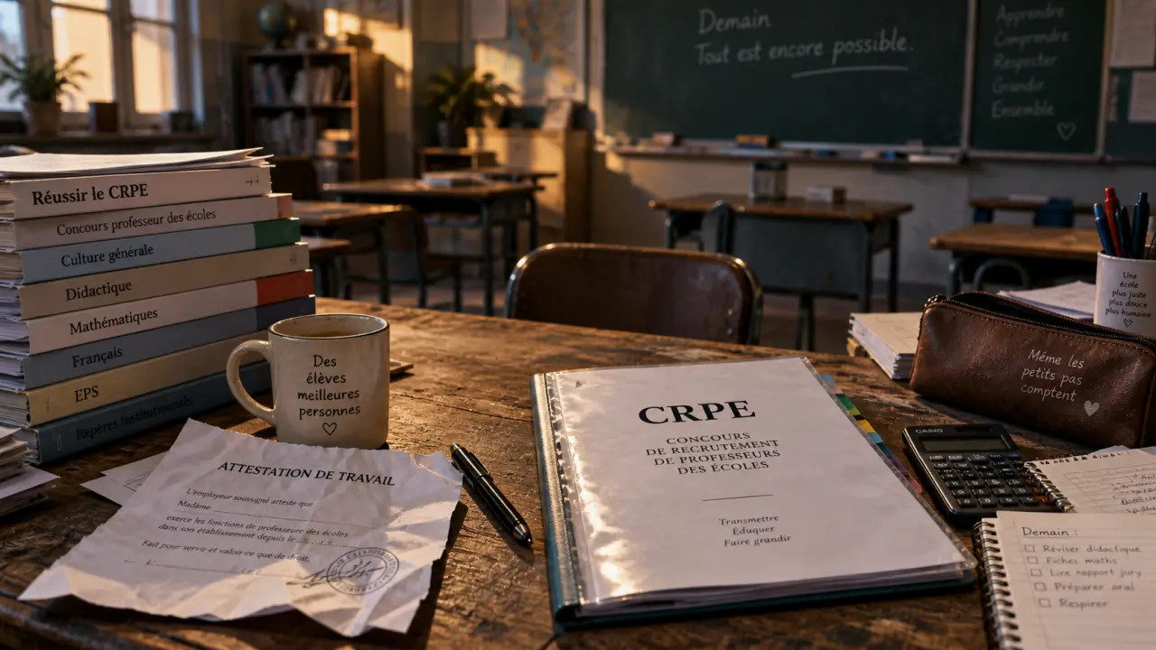 Devenir institutrice à 40 ans : documents CRPE et salle de classe
