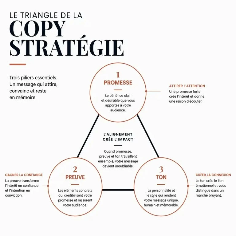 Les trois piliers de la stratégie créative : promesse, preuve et ton