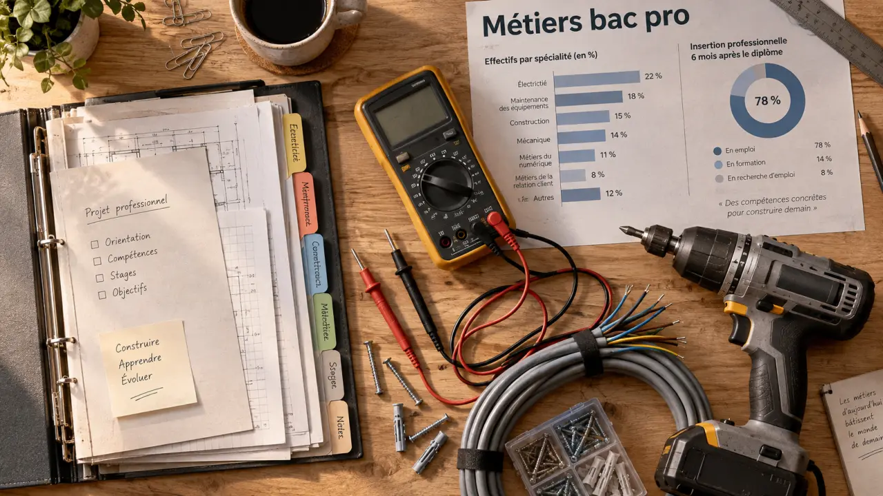 Métier bac pro qui gagne bien : industrie, énergie, maintenance, outils et multimètre