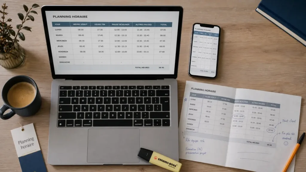 Planning horaire de travail gratuit : Excel, Google Sheets ou appli selon votre besoin