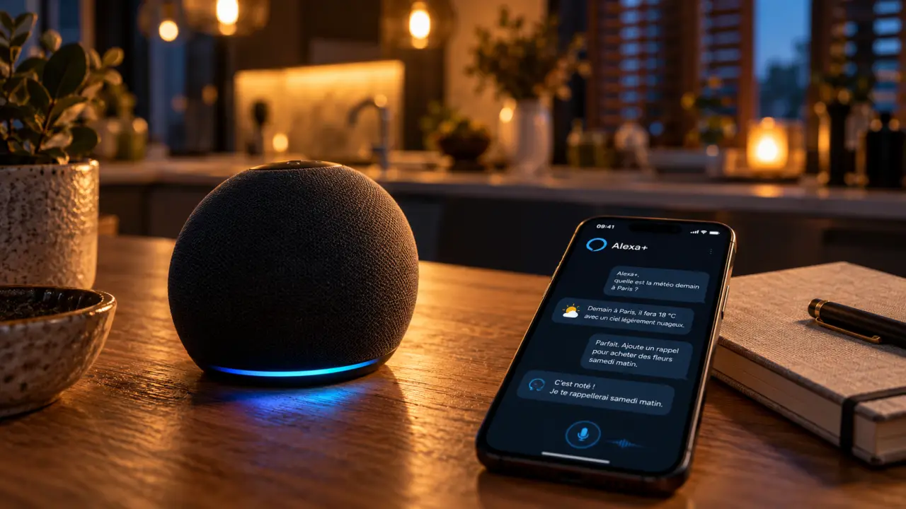 Alexia intelligence artificielle : enceinte Alexa+ dans la maison connectée