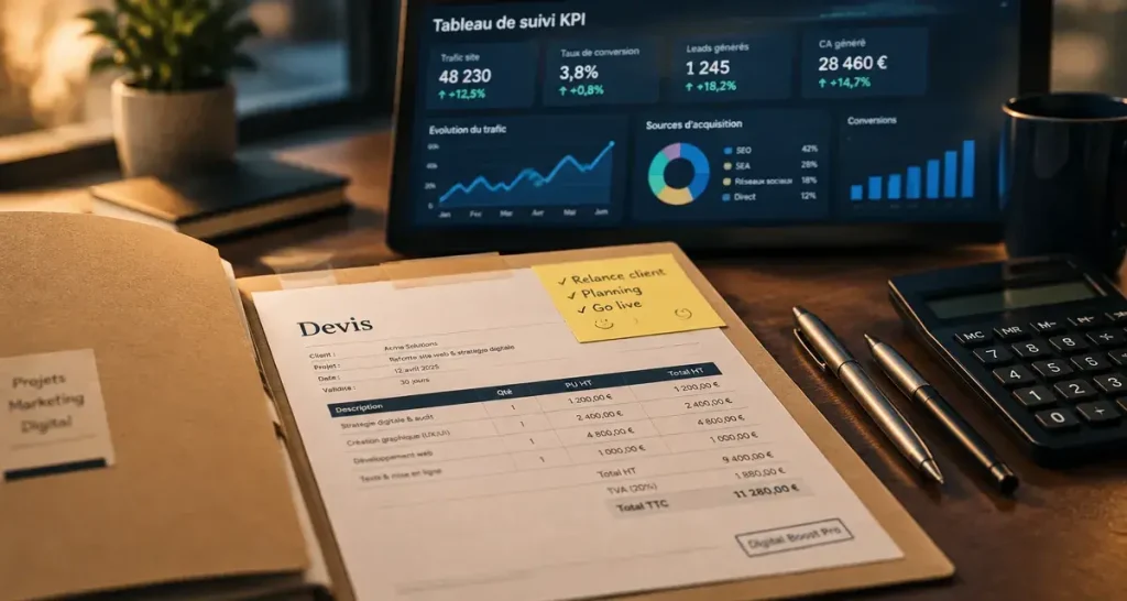 Le prix de Digital Boost Pro dépend du périmètre, des canaux et de l’exécution incluse